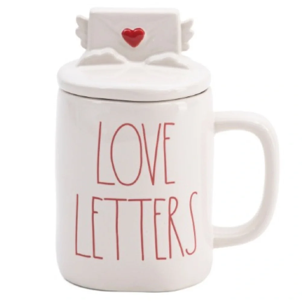 🌷 Rae Dunn Love Letters Mug with Topper Brand New!